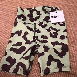 Beach Riot Bike Short Green Leopard
